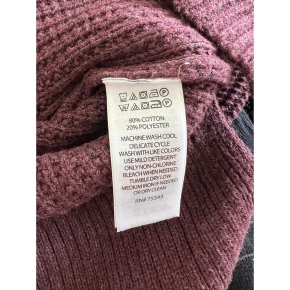 Lucy & Laurel Waffle Knit Sweater Plum M - Picture 6 of 7